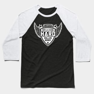 High Altitude Roller Derby White Logo Baseball T-Shirt